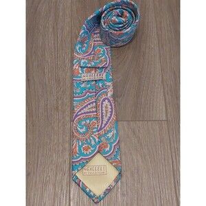 J.Z. Gallery Collections  Hamd Made Silk Paisley Turquoise & Salmon Pink Purple